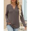 imageANRABESS Womens Long Sleeve Shirts 2025 Fall Henley Business Casual Tops Cute TShirts Work Blouses Outfits Vacation ClothesBrown