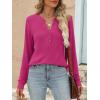 imageANRABESS Womens Long Sleeve Shirts 2025 Fall Henley Business Casual Tops Cute TShirts Work Blouses Outfits Vacation ClothesHot Pink