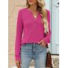 imageANRABESS Womens Long Sleeve Shirts 2025 Fall Henley Business Casual Tops Cute TShirts Work Blouses Outfits Vacation ClothesHot Pink