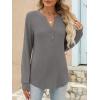 imageANRABESS Womens Long Sleeve Shirts 2025 Fall Henley Business Casual Tops Cute TShirts Work Blouses Outfits Vacation ClothesLight Taupe