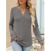 imageANRABESS Womens Long Sleeve Shirts 2025 Fall Henley Business Casual Tops Cute TShirts Work Blouses Outfits Vacation ClothesLight Taupe