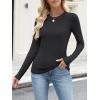 imageANRABESS Womens Long Sleeve Shirts Crewneck Ribbed Knitted Slim Fitted Tops Basic Tee 2025 Fall Outfits Dressy Casual BlouseBlack
