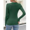 imageANRABESS Womens Long Sleeve Shirts Crewneck Ribbed Knitted Slim Fitted Tops Basic Tee 2025 Fall Outfits Dressy Casual BlouseDeep Green