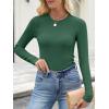 imageANRABESS Womens Long Sleeve Shirts Crewneck Ribbed Knitted Slim Fitted Tops Basic Tee 2025 Fall Outfits Dressy Casual BlouseDeep Green