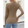 imageANRABESS Womens Long Sleeve Shirts Crewneck Ribbed Knitted Slim Fitted Tops Basic Tee 2025 Fall Outfits Dressy Casual BlouseTan