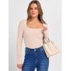 imageANRABESS Womens Long Sleeve Square Neck Tops Ribbed Knit Slim Fit Shirts Basic Tee 2025 Fall Dressy Casual TShirts ClothesBeige