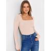 imageANRABESS Womens Long Sleeve Square Neck Tops Ribbed Knit Slim Fit Shirts Basic Tee 2025 Fall Dressy Casual TShirts ClothesBeige