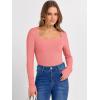 imageANRABESS Womens Long Sleeve Square Neck Tops Ribbed Knit Slim Fit Shirts Basic Tee 2025 Fall Dressy Casual TShirts ClothesCoral Pink