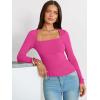 imageANRABESS Womens Long Sleeve Square Neck Tops Ribbed Knit Slim Fit Shirts Basic Tee 2025 Fall Dressy Casual TShirts ClothesHot Pink