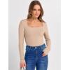 imageANRABESS Womens Long Sleeve Square Neck Tops Ribbed Knit Slim Fit Shirts Basic Tee 2025 Fall Dressy Casual TShirts ClothesLight Camel
