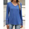 imageANRABESS Womens Long Sleeve Tops Lace Dressy Casual Blouses 2025 Fall Tunic Shirts Trendy V Neck TShirts Work Travel OutfitsBlue