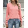 imageANRABESS Womens Long Sleeve Tops Lace Dressy Casual Blouses 2025 Fall Tunic Shirts Trendy V Neck TShirts Work Travel OutfitsCoral