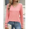 imageANRABESS Womens Long Sleeve Tops Lace Dressy Casual Blouses 2025 Fall Tunic Shirts Trendy V Neck TShirts Work Travel OutfitsCoral