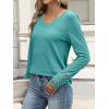 imageANRABESS Womens Long Sleeve Tops Lace Dressy Casual Blouses 2025 Fall Tunic Shirts Trendy V Neck TShirts Work Travel OutfitsCyan Green