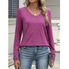 imageANRABESS Womens Long Sleeve Tops Lace Dressy Casual Blouses 2025 Fall Tunic Shirts Trendy V Neck TShirts Work Travel OutfitsFuchsia
