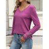 imageANRABESS Womens Long Sleeve Tops Lace Dressy Casual Blouses 2025 Fall Tunic Shirts Trendy V Neck TShirts Work Travel OutfitsFuchsia