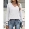 imageANRABESS Womens Long Sleeve Tops Lace Dressy Casual Blouses 2025 Fall Tunic Shirts Trendy V Neck TShirts Work Travel OutfitsWhite