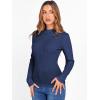 imageANRABESS Womens Long Sleeve Tops Mock Neck Ribbed Knit Slim Fit Pleated Basic T Shirts Lightweight Sweater Going Out ClothesRoyal Blue