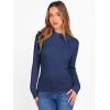 imageANRABESS Womens Long Sleeve Tops Mock Neck Ribbed Knit Slim Fit Pleated Basic T Shirts Lightweight Sweater Going Out ClothesRoyal Blue