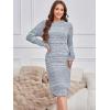 imageANRABESS Womens Nightgown Fuzzy Fleece Long Sleeve Hooded Night Gown Knit House Dress with Pocket 2025 Fall Winter LoungewearHeather Deep Grey Blue