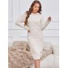imageANRABESS Womens Nightgown Fuzzy Fleece Long Sleeve Hooded Night Gown Knit House Dress with Pocket 2025 Fall Winter LoungewearHeather Light Khaki