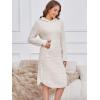 imageANRABESS Womens Nightgown Fuzzy Fleece Long Sleeve Hooded Night Gown Knit House Dress with Pocket 2025 Fall Winter LoungewearHeather Light Khaki