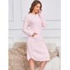 imageANRABESS Womens Nightgown Fuzzy Fleece Long Sleeve Hooded Night Gown Knit House Dress with Pocket 2025 Fall Winter LoungewearHeather Pink