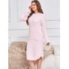 imageANRABESS Womens Nightgown Fuzzy Fleece Long Sleeve Hooded Night Gown Knit House Dress with Pocket 2025 Fall Winter LoungewearHeather Pink