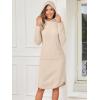 imageANRABESS Womens Nightgown Fuzzy Fleece Long Sleeve Hooded Night Gown Knit House Dress with Pocket 2025 Fall Winter LoungewearLight Khaki