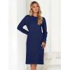 imageANRABESS Womens Nightgown Sweater Dress Long Sleeve Fuzzy Knit Cozy Casual Loungewear 2025 Winter Midi Dress with PocketsNavy Blue