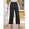 imageANRABESS Womens Pants Wide Leg Elastic Waist Casual Cropped Palazzo Pants 2025 Beach Vacation Summer Trousers with PocketBlack