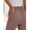imageANRABESS Womens Pants Wide Leg Elastic Waist Casual Cropped Palazzo Pants 2025 Beach Vacation Summer Trousers with PocketBrown