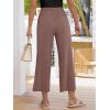 imageANRABESS Womens Pants Wide Leg Elastic Waist Casual Cropped Palazzo Pants 2025 Beach Vacation Summer Trousers with PocketBrown
