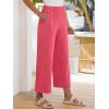imageANRABESS Womens Pants Wide Leg Elastic Waist Casual Cropped Palazzo Pants 2025 Beach Vacation Summer Trousers with PocketCoral