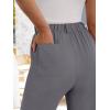 imageANRABESS Womens Pants Wide Leg Elastic Waist Casual Cropped Palazzo Pants 2025 Beach Vacation Summer Trousers with PocketDark Gray
