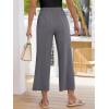imageANRABESS Womens Pants Wide Leg Elastic Waist Casual Cropped Palazzo Pants 2025 Beach Vacation Summer Trousers with PocketDark Gray