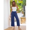 imageANRABESS Womens Pants Wide Leg Elastic Waist Casual Cropped Palazzo Pants 2025 Beach Vacation Summer Trousers with PocketNavy Blue