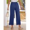 imageANRABESS Womens Pants Wide Leg Elastic Waist Casual Cropped Palazzo Pants 2025 Beach Vacation Summer Trousers with PocketNavy Blue