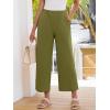 imageANRABESS Womens Pants Wide Leg Elastic Waist Casual Cropped Palazzo Pants 2025 Beach Vacation Summer Trousers with PocketOlive Green