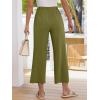 imageANRABESS Womens Pants Wide Leg Elastic Waist Casual Cropped Palazzo Pants 2025 Beach Vacation Summer Trousers with PocketOlive Green