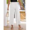 imageANRABESS Womens Pants Wide Leg Elastic Waist Casual Cropped Palazzo Pants 2025 Beach Vacation Summer Trousers with PocketWhite