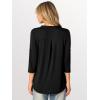 imageANRABESS Womens Plaid Shirts 34 Length Sleeve Half Zip Business Casual Tops Office Work Blouses 2025 Fall OutfitsBlack