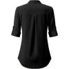 imageANRABESS Womens Plaid Shirts 34 Length Sleeve Half Zip Business Casual Tops Office Work Blouses 2025 Fall OutfitsBlack