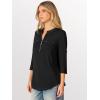 imageANRABESS Womens Plaid Shirts 34 Length Sleeve Half Zip Business Casual Tops Office Work Blouses 2025 Fall OutfitsBlack