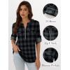 imageANRABESS Womens Plaid Shirts 34 Length Sleeve Half Zip Business Casual Tops Office Work Blouses 2025 Fall OutfitsBlack Plaid