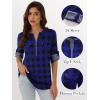 imageANRABESS Womens Plaid Shirts 34 Length Sleeve Half Zip Business Casual Tops Office Work Blouses 2025 Fall OutfitsBlue Plaid
