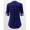 imageANRABESS Womens Plaid Shirts 34 Length Sleeve Half Zip Business Casual Tops Office Work Blouses 2025 Fall OutfitsBlue Plaid