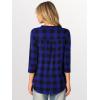 imageANRABESS Womens Plaid Shirts 34 Length Sleeve Half Zip Business Casual Tops Office Work Blouses 2025 Fall OutfitsBlue Plaid
