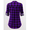 imageANRABESS Womens Plaid Shirts 34 Length Sleeve Half Zip Business Casual Tops Office Work Blouses 2025 Fall OutfitsPurple Plaid