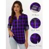 imageANRABESS Womens Plaid Shirts 34 Length Sleeve Half Zip Business Casual Tops Office Work Blouses 2025 Fall OutfitsPurple Plaid